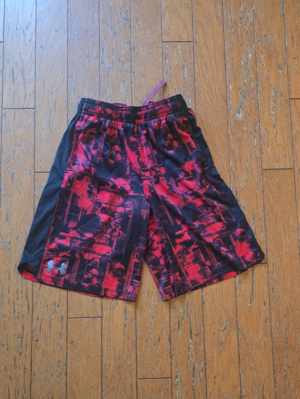 Under Armour Boys  Red and Black Athletic Shorts
